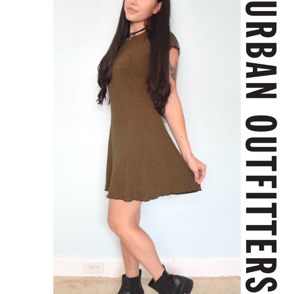 BDG Stripe T-Shirt Dress w/ Lettuce Trim